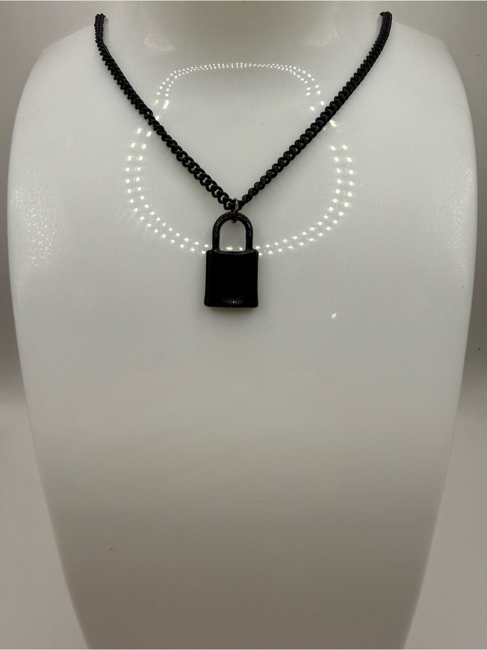 Black Padlock Pendant Necklace - Women's Jewelry